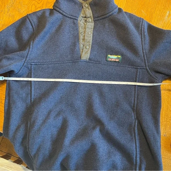 L.L. Bean Men's Deep Blue Zip Up Sweater - Picture 5 of 11
